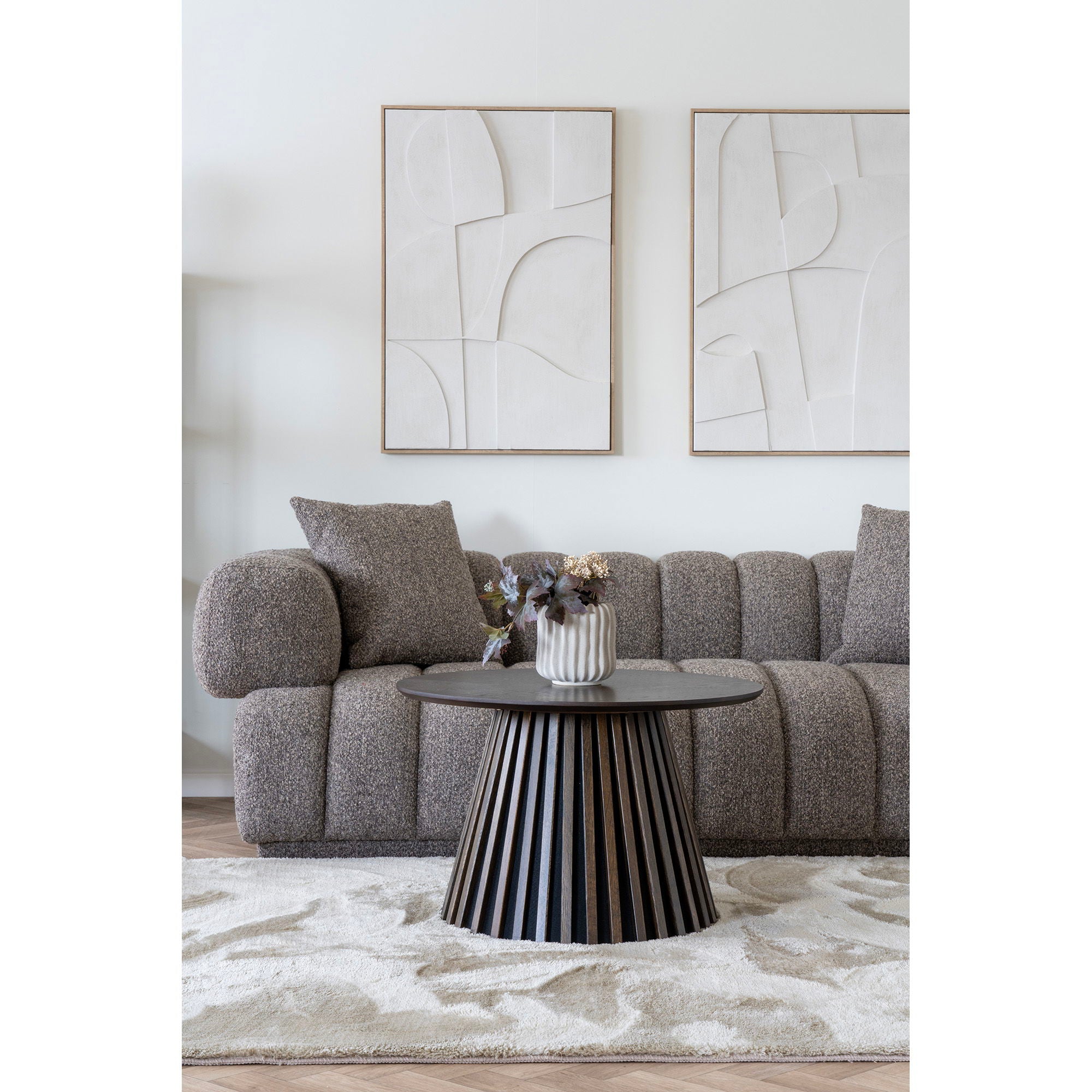 Aurora Sofa - Sofa with 2 cushions, brown, HN1296